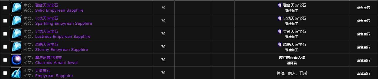 魔兽世界wlk宝石属性一览表介绍图13