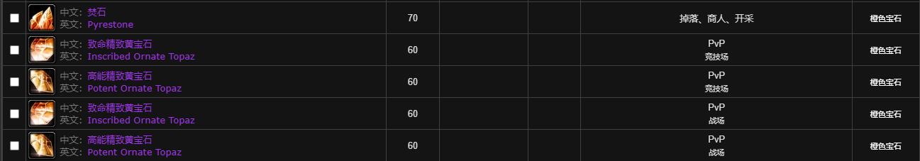 魔兽世界wlk宝石属性一览表介绍图5