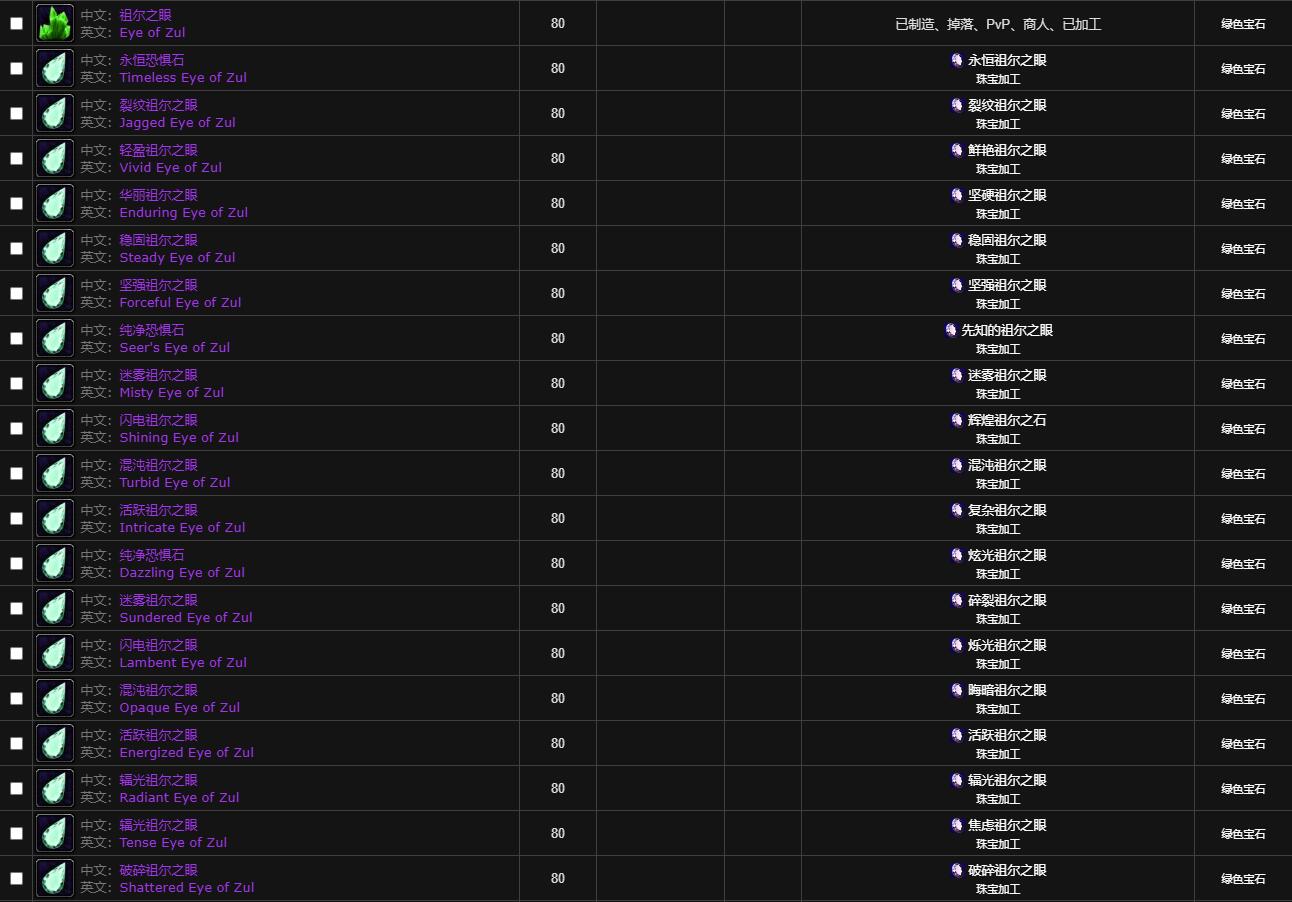魔兽世界wlk宝石属性一览表介绍图15
