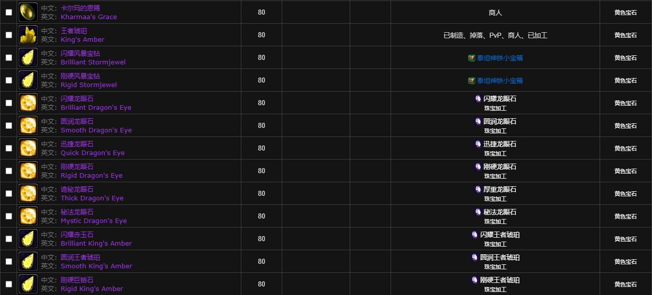 魔兽世界wlk宝石属性一览表介绍图9