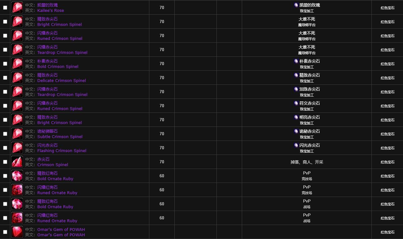 魔兽世界wlk宝石属性一览表介绍图9