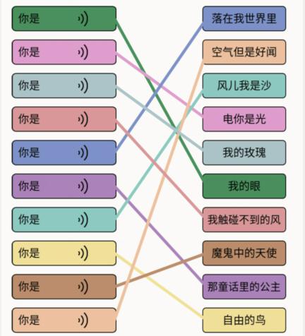 文字大师歌曲你是连线怎么过关 歌曲你是连线通关攻略图1