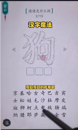 汉字魔法猜猜是什么狗怎么过 猜猜是什么狗通关攻略图2